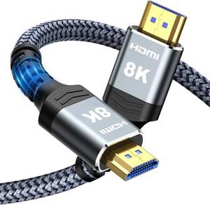 lot 2144 image: Highwings Long 8K Fiber Optic HDMI Cable 50 FT, 2.1 Unidirectional 48Gbps High-Speed Slim HDMI Braided Cord 8K60Hz 4K120Hz HDReARC HDCP 2.23D Compatible for PS5 and DVD Player