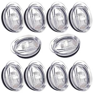 lot 2193 image: 10 Pack 20 oz Skinny Tumbler Replacement Lids Plastic Splash Covers tops for 20 oz coffee cup lids Clear Cup Covers for 2.64 Inch Mouth Tumbler Cooler