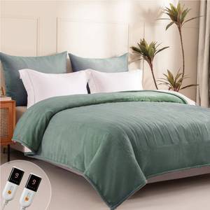 lot 3257 image: Templewet Heated Blanket Queen Size - Dual Controllers Electric Blanket Queen with 9 Heat Settings & 10 Hour Auto Off,Overheat Protection,Machine Washable 84x90(Lake Green)