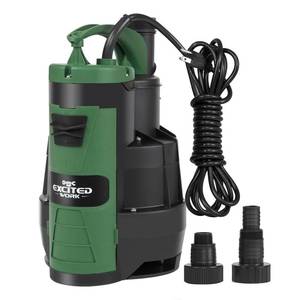 lot 3279 image: Sump Pump, 1HP 3500GPH Submersible CleanDirty Water Pump with Build-in Float Switch and Handle for for Pool, Pond,Garden, Flooded Cellar, Aquarium and Irrigation (Green)