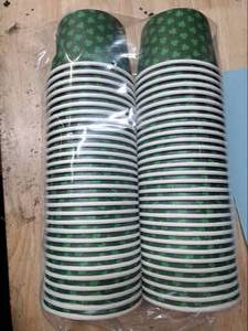 lot 3283 image: Irish Shamrock Paper Bowls Set - About 60