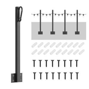 lot 4142 image: IBCXBIO 4 Pack String Light Poles,Hanging Light Poles for Outdoor String Lights, Metal Suspension String Light Poles with Carabiner,Hanging Light Poles for Deck Fence Garden Backyard Wall Bistro