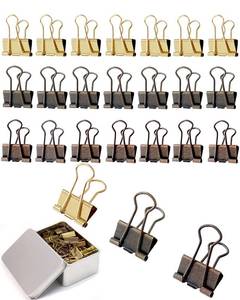 lot 4150 image: Standard Binder Clips 1in 24-Pack - Bronze Office Clips for Documents & Crafts