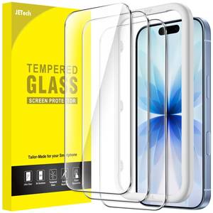 lot 4153 image: JETech Screen Protector for iPhone 17 6.3-Inch, Tempered Glass Film with Easy Installation Tool, 9H Hardness, Case-Friendly, 3-Pack