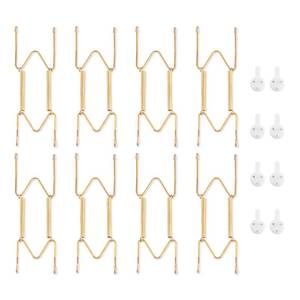 lot 4157 image: Bilillo 8 Pack Plate Hangers for The Wall, Suitable for 6-8 inch Art Plate, Stainless Steel Invisible Heavy Duty Wire Plate Holder with Wall Hooks, Plate Hangers for Displaying Plates, Platter, Dish