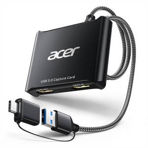 lot 4163 image: acer USB 3.0 Video Capture Card, HDMI Capture Card for Streaming with 4K Loop-Out & USB AC  1080P 60Hz HD  Video Audio Game Capture for PS5PS4Switch2XboxCameraPCMac - Black