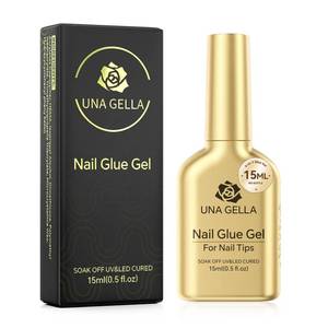 lot 4164 image: UNA GELLA 6 in 1 Gel Nail Glue for Clear Acrylic Nails Tips, 15ml UV Nail Glue Long Lasting Super Strong Brush for Base Coat, Clear Fake Nails, and Soft Gel Tips Lamp Curing Required