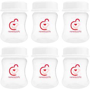 lot 4168 image: Nenesupply 4.7oz 6pc Wide Neck Breastmilk Storage Bottles Breast Pump Bottles Use on Pumping with Spectra S1 S2 Synergy Gold Breast Pumps Collection Replace Spectra Bottles for Pumping Wide Mouth