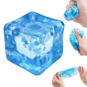 lot 4205 image: Ice Cube Squishy Toys, Squishy Fidget Toys, Cube Block Stress Balls for Adults Stress Relief