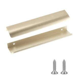 lot 4222 image: JOOJA 10 Pack Modern Style Finger Edge Pull Furniture DrawerHandles Hidden Cabinet Kitchen Drawer Handles Knobs (200mm, Gold)