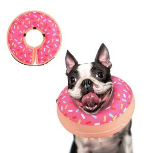 lot 4242 image: Supet Inflatable Dog Cone Collar Alternative After Surgery, Doggie Neck Donut Collar Recovery ECollar for Post Surgery, Soft Dog Cone for Small Medium Puppies Cats