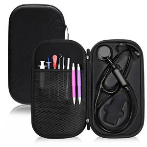 lot 4250 image: Threlaco 1 Pack Digital Stethoscope Case, 13.19 x 7.48 x 1.77 Inches Large Carrying Case Compatible with Digital or Cardiology Stethoscope, Black