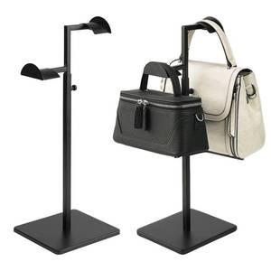 lot 5363 image: CHAWTALION Two Tiers Handbag Display Stands - 2PCS Black Stainless Steels Purse Stand Holder Adjustable Height Display Rack for Retail Luxury Bag Organizer Home Store Boutique Retail Closet