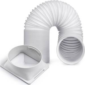 lot 5381 image: Outus 5.9 Diameter 98 Long Portable Air Conditioner Hose with Square Exhaust Hose Tube Adapter Portable Air Conditioner Ducting Parts