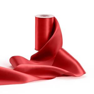 lot 6266 image: FAKILO Red Satin Ribbon 4 Inch, Double Faced Solid Color Wide Red Ribbon Perfect for Cutting Ceremony Grand Opening Gift Wrapping Christmas Decor Chair Sashes Bows Making Crafts -5 Yards