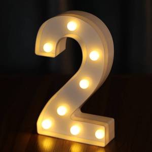 lot 6290 image: Light Up Numbers, Led Letter Lights 10 Number, Decorative Lighted Letters, Battery Powered Led Marquee Numbers for Party, Bar, Night Light, Home Decor(Number 2)