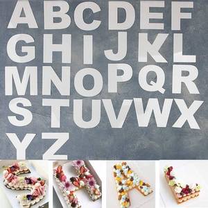 lot 6295 image: RAYNAG 26 Alphabet Cake Stencils A-Z Letters Baking Template Flat Plastic Cutting Alphabetic Outlines Mold 10 Inch Capital Letter Molds for DIY Cake Cookies