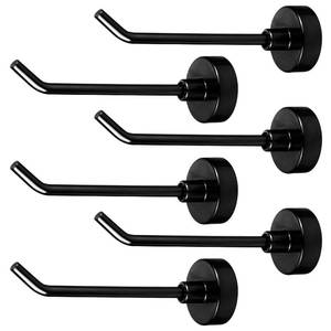 lot 6298 image: XIHIRCD 6pcs Magnetic Hooks, 1.7lb 3 Inch Long Mini Neodymium Iron Boron Cruise Hooks Magnet Hangers for Office Bathroom Cruise Ship Garage Towel Grill Kitchen Refrigerator Workplace (Black)