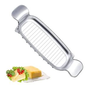 lot 6308 image: Stainless Steel Cheese Cutter and Butter Slicer - Multifunctional Kitchen Food Tool for Block Cheeses and Butter