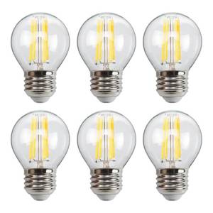 lot 6325 image: A6-Pack G45 E26 LED Small Globe Bulbs 40Watt Equivalent, 2700K Warm White, 400Lumens, 4W G16.5 Vintage Chandelier Light Bulbs, Non-Dimmable, LED Filament Clear Glass Candle lamp for Home Office Decor