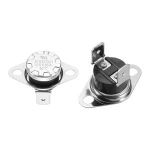 lot 6371 image: MECCANIXITY 2 Pack KSD301 Thermostat 60°C140°F 16A Normally Closed N.C Adjust Snap Disc Temperature Switch, Thermal Cutoff Switch for Microwaves, Oven, Coffee Maker, Bakelite Material