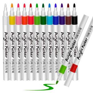 lot 6376 image: joibabe 12 Acrylic Paint Markers for Rock, Fabric, Wood, Glass, Craft, Decoration Stocking Stuffers, Gift Idea for Friends Family- Art Supplies
