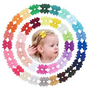 lot 6377 image: doboi 80PCS 2 Baby Girls Fully Lined Grosgrain Boutique Solid Color Ribbon Mini Hair Bows Clips for Teens Infants Kids Toddlers Newborn Children Set of 40 Pairs