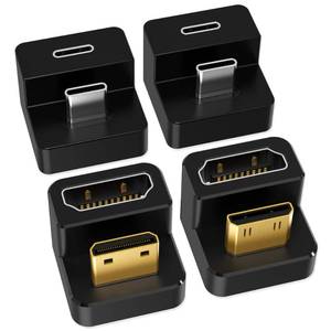 lot 6379 image: AGVEE 180 Degree Angled USB-C to USB-C Adapter and 2 Direction U-Shaped Mini HDMI to HDMI Converters, HDMI 2.0 4k60HZ, Coupler Extender Extension for Portable Display Monitor, Black