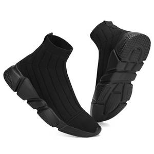 lot 6407 image: Casbeam Mens Running Knit Comfortable Lightweight Breathable Casual Sports Shoes Fashion Sneakers Slip-On Walking Shoes All Black Size 8.5