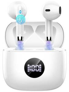 lot 6412 image: Wireless Bluetooth 5.4 Earbuds, Ear Buds LED Power Display Headphones 6D Stereo, Bluetooth Earbuds in-Ear Noise Cancelling Mic, 40H Playback Mini Case IP7 Waterproof Sports Earphones for Android iOS