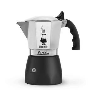lot 6436 image: Bialetti Brikka Moka Pot - Crema-Rich Stovetop Espresso Maker, Italian Coffee Maker, 2 Espresso Shots (3.4 oz - 100 ml), Black
