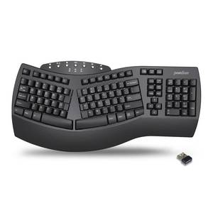 lot 11616 image: Perixx Periboard-612B Wireless Ergonomic Split Keyboard with Dual Mode 2.4G and Bluetooth Feature, Compatible with Windows 11 and Mac OS X System, Black, US English Layout
