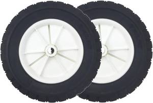 lot 11633 image: Zweipappel Pair of 8 Inch Rubber Replacement Wheels for Lawn Mower Carts Trailer 2 x Wheels & Bearing 0.5inch (8 Inch)