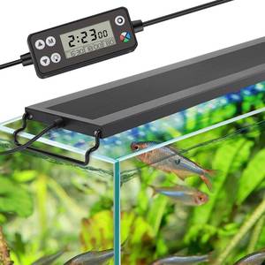lot 11637 image: hygger Auto On Off LED Aquarium Light, Full Spectrum Fish Tank Light with LCD Monitor, 247 Lighting Cycle, 7 Colors, Adjustable Timer, IP68 Waterproof, 3 Modes for 12-18 Freshwater Planted Tank