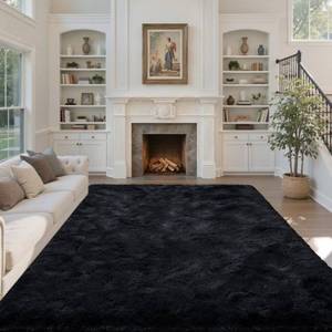 lot 11646 image: 6x9 Ft Large BlueShag Rug for Living Room Bedroom, Ultra Soft Fluffy Furry Area Rug, Aesthetic Carpet for Indoor Floor Home Decor