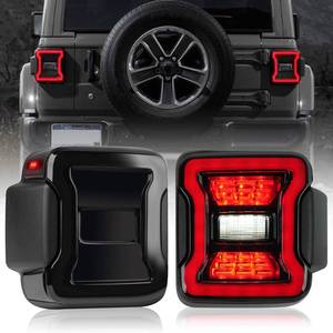lot 11655 image: LitMiRaCle Smoke lens LED Tail Lights Compatible with Jeep Wrangler JL 2018-2026, Brake Light Reverse Light Turn Signal Lamp Running Lights Side Marker Light Assembly