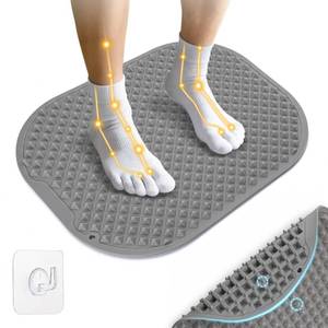 lot 12061 image: GEENOA Upgrade Silicone Foot Massager Mat with Dual-Side Usage, Large Reflexology Mat for Feet Relaxation, Foldable Foot Acupressure Mat, Portable Standing Desk Mat for Pain, Fatigue Relief(Gray-L)