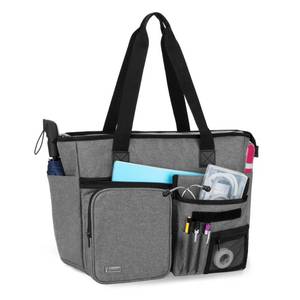 lot 12067 image: Trunab Nurse Tote Bag for Work with Padded 15.6�� Laptop Sleeve, Nurse Bag for Hospice Visit, Home Health Care (Grey)
