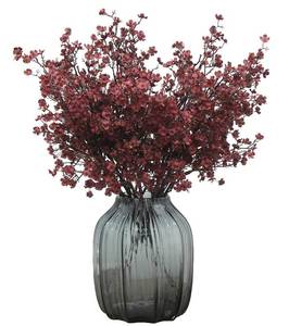 lot 12080 image: JAKY-Global Babys Breath Silk Artificial Flowers Burgundy 6 Bundle Fall Stems Fake Plants Decor Wedding Party Decoration Bouquets Real Touch DIY Home Garden,Farmhouse,Living Room (Autumn Red-6pcs)