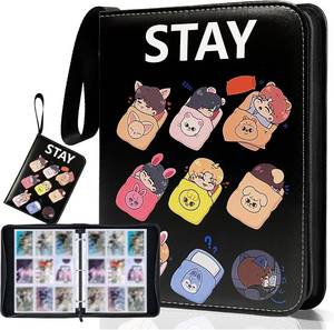 lot 12089 image: KEFEIKJ Cute Trading Photocard Binder, STAY Photo Album Cartoon Card Holder Book Storage 900 Cards with Sleeves for Lomo Cards Gift - Boys & Girls, idol Photo Protect - Dark