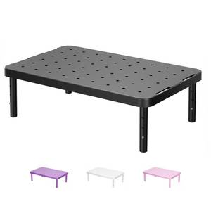 lot 12101 image: WALI Computer Monitor Stand for Desk, Adjustable Laptop Riser, Desk Monitor Stand Underneath Storage for Office, School Supplies (PTT001-B), 1 Pack, Black (Missing leg)