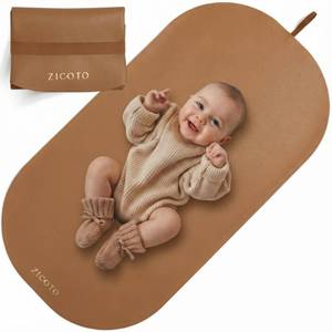 lot 12102 image: Beautiful Baby Diaper Changing Mat Made of Vegan Leather - Soft and Easy to Wipe Changing Pad for Travel or at Home Use - Lightweight and Foldable Mat that Perfectly Fits Into Any Diaper Bag