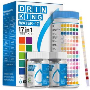 lot 12112 image: AAwipes Drinking Water Test Strips 17 in 1 50 Strips  2 Bacteria Tester Kits, Complete Water Testing Kits for Home, Well, Tap Water, City Water, Flood Water Testing Strips (K03-50)