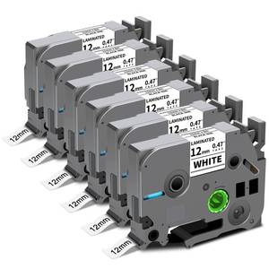 lot 12132 image: 6-Pack TZe-231 TZ Tape 12mm 0.47 Laminated White P Touch Label Compatible for Brother P Touch Label Maker Tape for PTouch Label Maker PTD210 H110 D220 D600 D400 D410 2040, Black on White