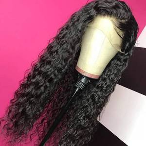 lot 12153 image: GIANNAY Glueless Lace Front Wigs for Black Women Long Curly Wigs with Baby Hair Natural Wave Synthetic Wig Heat Resistant Fiber Hair 180% Density Lace Wigs 26 Inch Black Color