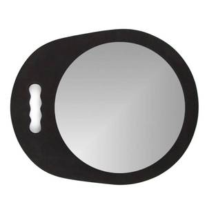 lot 12159 image: Round Foam Hand Mirror with Handle - Lightweight Circular Handheld Mirror for Haircuts, Styling, and Beauty - Durable Salon Equipment Mirror for Barbers, Hairdressers, and Personal Use