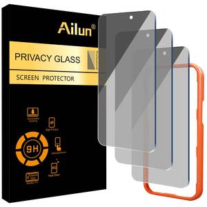 lot 12166 image: Ailun 3 Pack Privacy Screen Protector for iPhone 16 Pro Max 6.9 inch, Anti Spy Private Tempered Glass Anti-Scratch Case Friendly