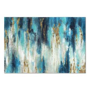 lot 12167 image: Blue And Gold Wall Decor Set Teal Abstract Painting Canvas Wall Art Decor Colorful Oil Painting Artwork Picture For Bedroom Living Room Bathroom Decorations Aesthetic(12 x 16 x 1 Panel)