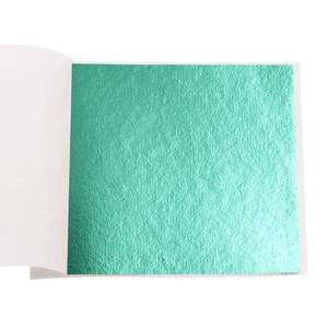 lot 12170 image: KINNO Gold Leaf Sheets - 100 Sheets, Cyan Gold Foil for Arts, Decoration, Gilding, Handcrafts, Picture Frames, Paintings, Furniture, Wall (3.15 x 3.35 Inches)