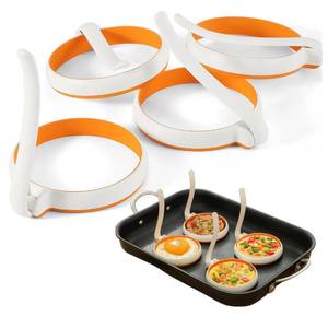 lot 12178 image: GAGAQI Silicone Fried Egg Cooker Rings Set,Nonstick,Easy to Use&Clean, 4-pack, Round Egg Mold for Cooking Pancake,Breakfast Sandwich, fit McMuffin Biscuit,Griddle Egg Ring for Frying Eggs